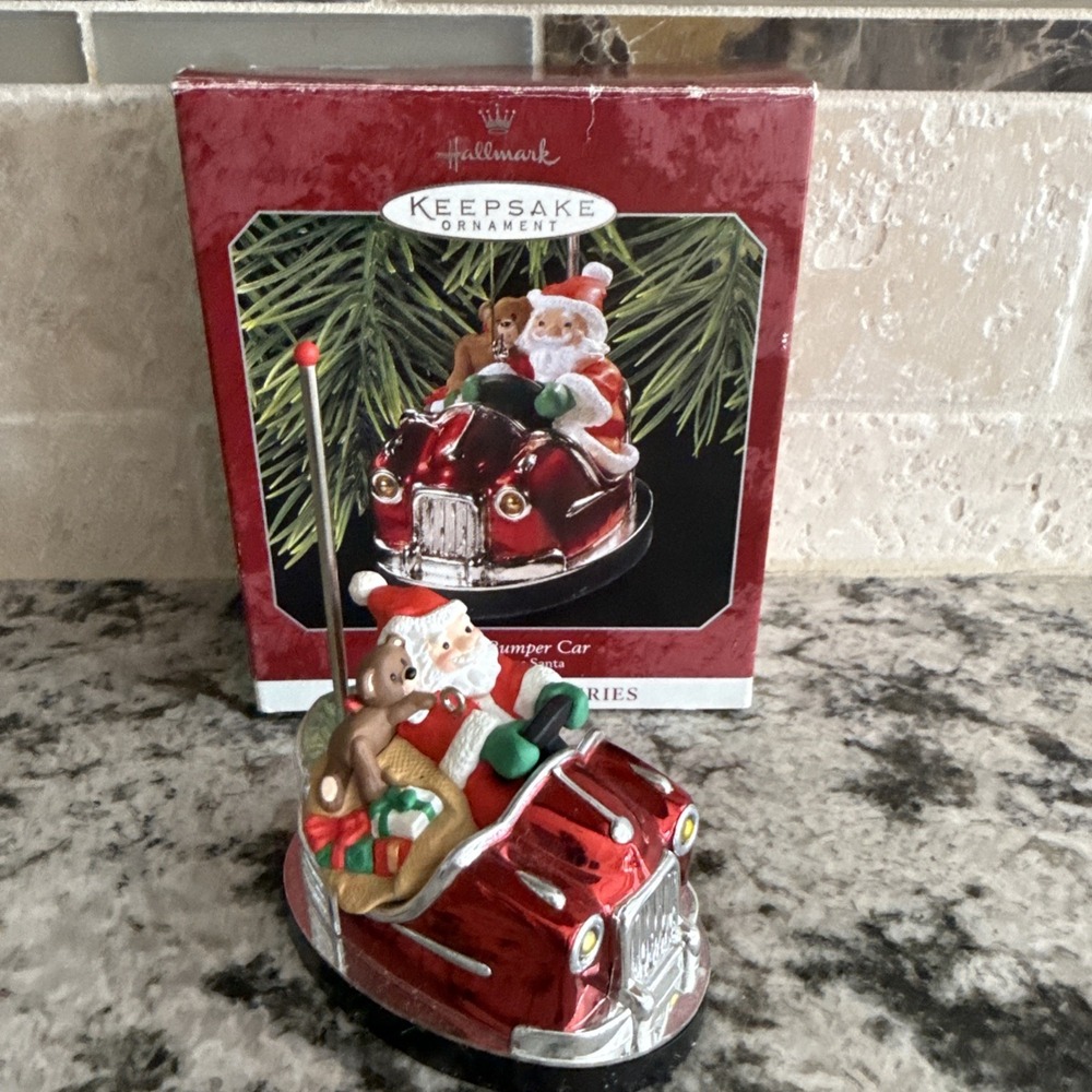 Hallmark Keepsake Santa Bumper Car Christmas Ornament 1998 Collectors Series